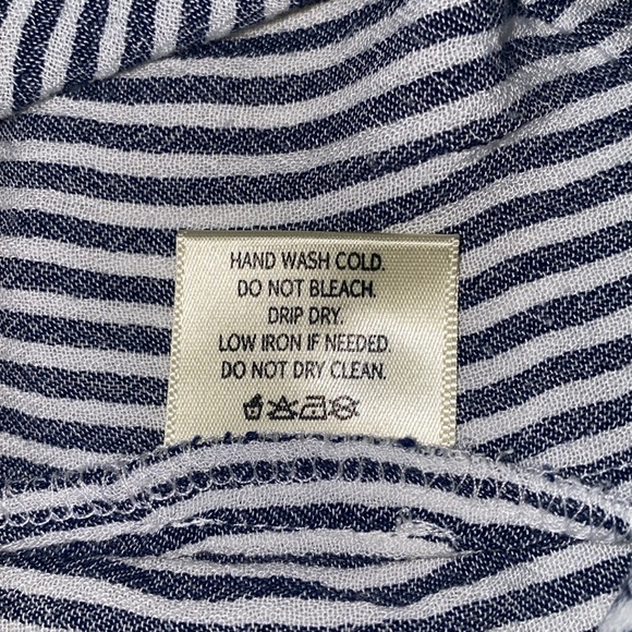 Francesca’s “Blue Rain” Boho Stripe Embroidered 3/4 Sleeve Blouse - Picture 14 of 14